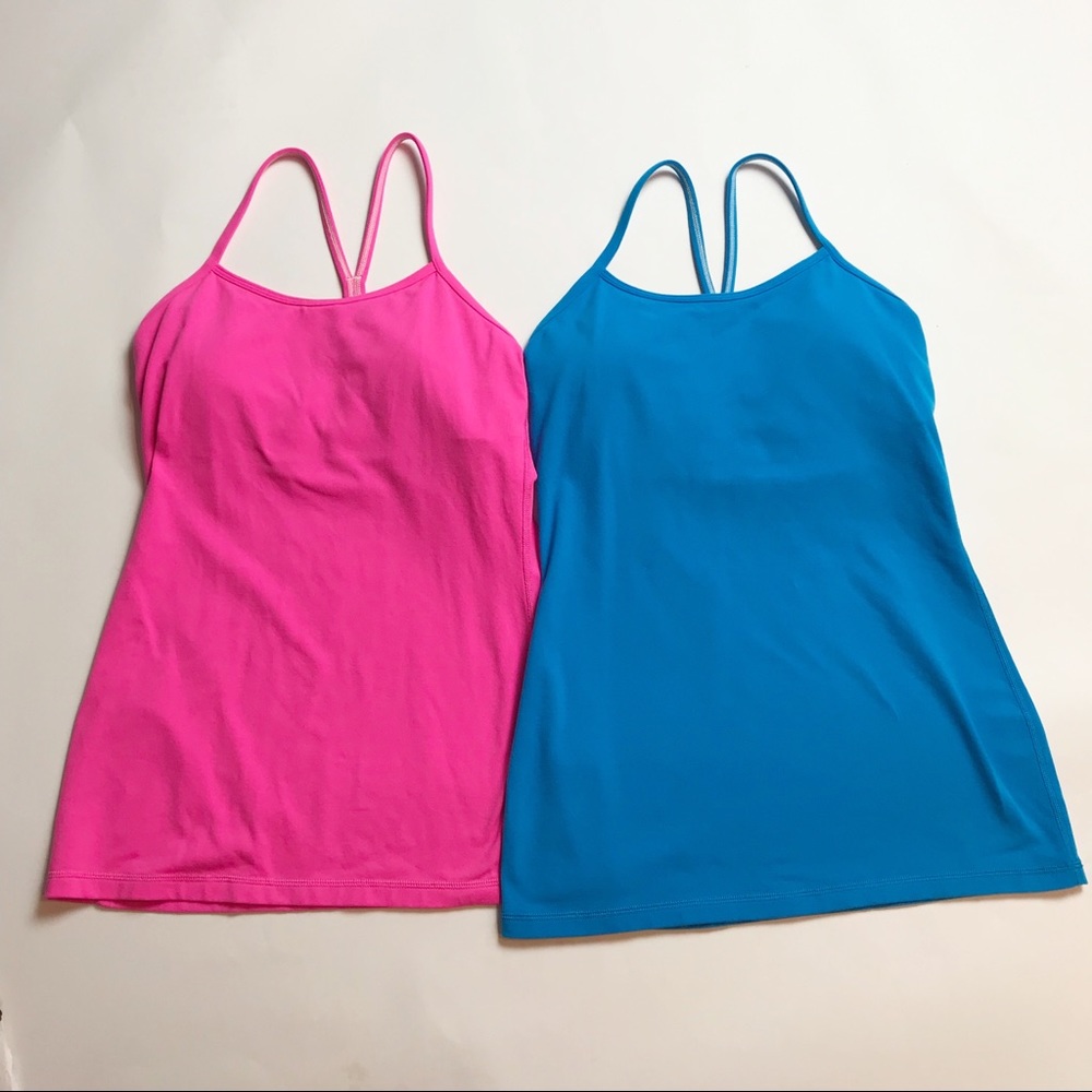 Lululemon - 2 size 6 Y Tanks in pink and blue